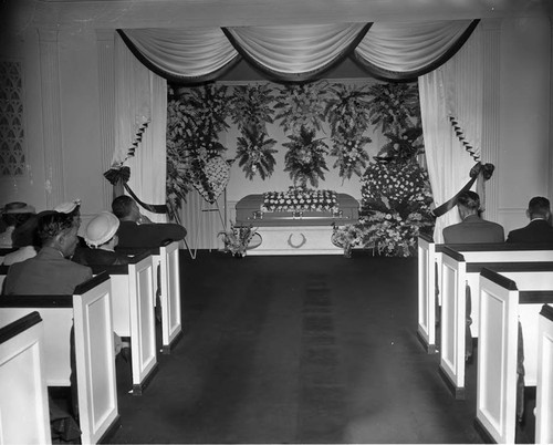 Funeral service, Los Angeles, 1957