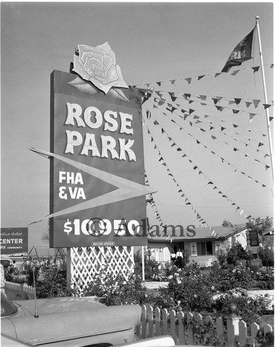 Rose Park Sign, Los Angeles, 1962