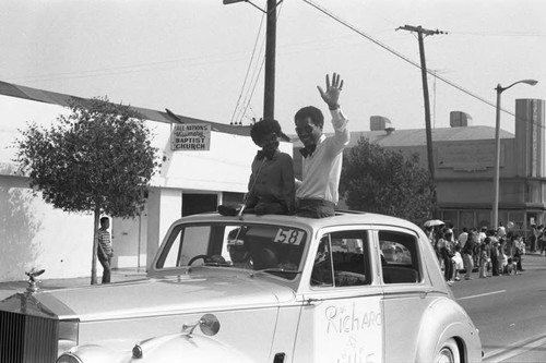 Richard Stanfield riding in the South Central Easter Parade, Los Angeles, 1986