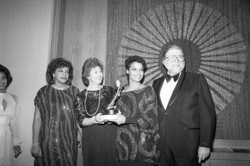 Debbie Allen posing with others at the 17th Annual NAACP Image Awards, Los Angeles, 1984