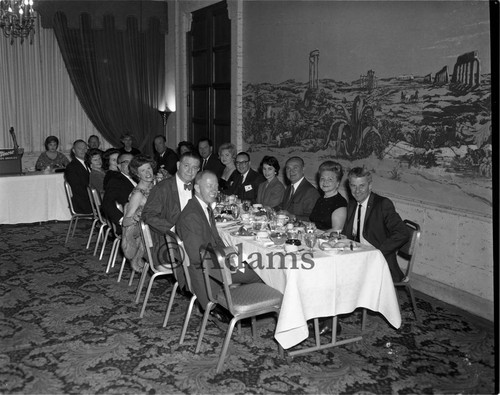 Guests at banquet, Los Angeles, 1963