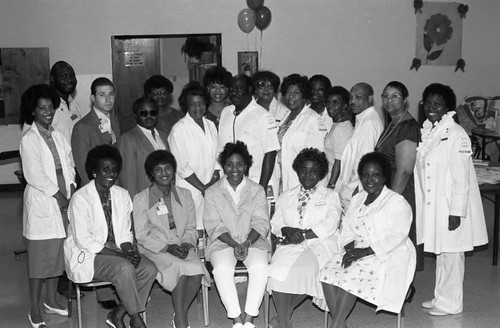 Bethel AME Health Unit members posing together, Los Angeles, 1981