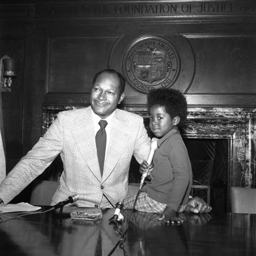 Tom Bradley and Child, Los Angeles, 1974