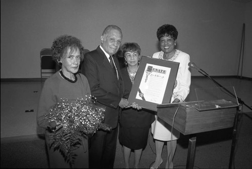 Jesse Brewer Receiving an Award, Los Angeles, 1993