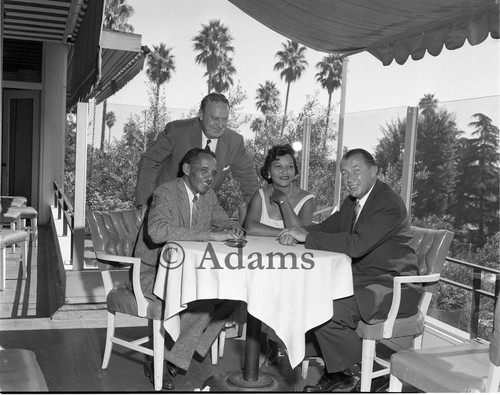 Judge Loren Miller and guests, Los Angeles, 1956