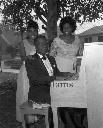 Man playing piano, Los Angeles, 1966