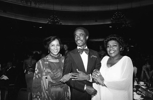 Marla Gibbs, Glynn Turman and Isabel Sanford posing together at the NAACP Image Awards; Los Angeles, 1981