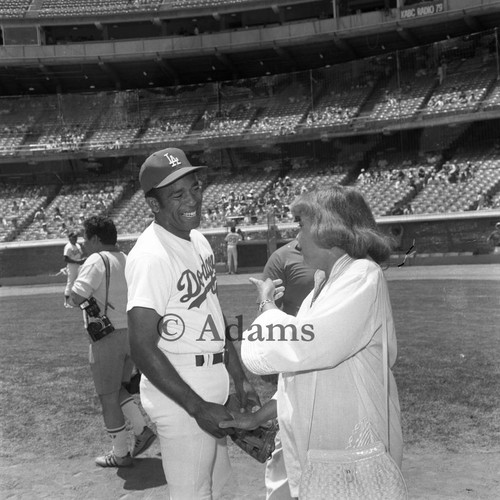 Ethel Bradley and a L.A. Dodger, Los Angeles, 1973