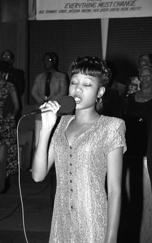 Tasha Scott performing at the "Youth on Parade" program, Los Angeles, 1994