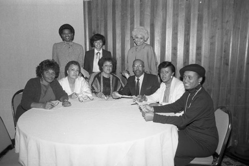 Crenshaw La Tijera Business Women's Association event group portrait, Los Angeles, 1987