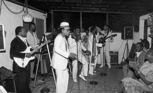 Frankie and Doug Bell party band performing, Los Angeles, 1986