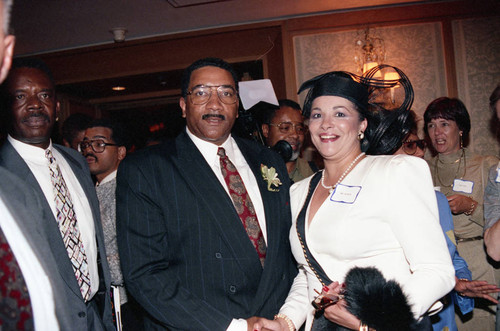 Willie Williams posing with an unidentified woman, Los Angeles, 1992