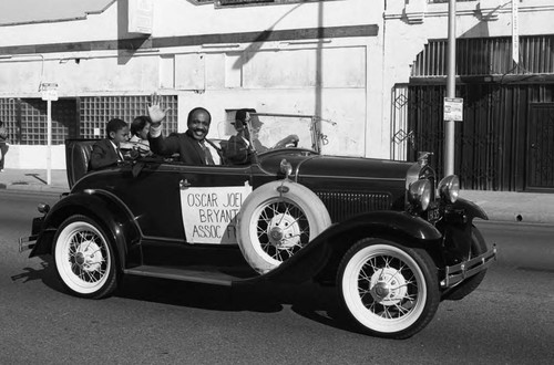 Oscar Joel Bryant Foundation representatives in the 3rd annual Black History Parade, Los Angeles, 1986