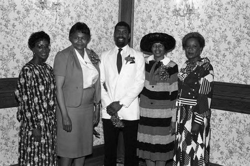 Christian Methodist Episcopal Church members posing together, Los Angeles, 1987