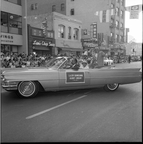 Gilbert Lindsay at Nisei Parade, Los Angeles, 1966