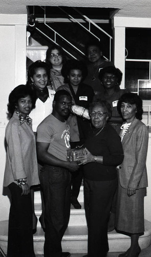 AKA Alpha Gamma Omega group portrait, Los Angeles, 1984