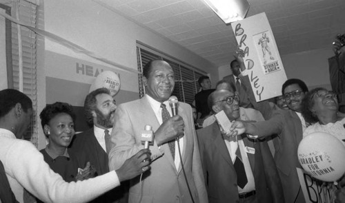 Rally for Mayor Bradley, Los Angeles, 1986