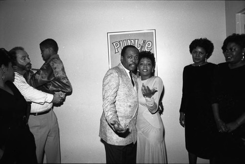 Anita Baker and others posing together at the 11th Annual BRE Conference, Los Angeles, 1987