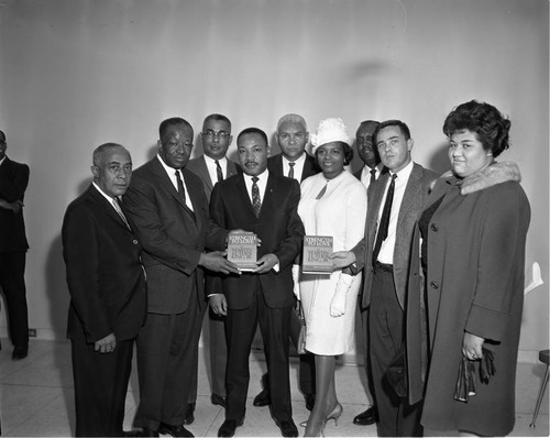Dr. King and his book, Los Angeles, 1964