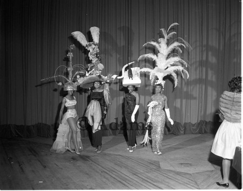 Decorative hats, Los Angeles, 1962