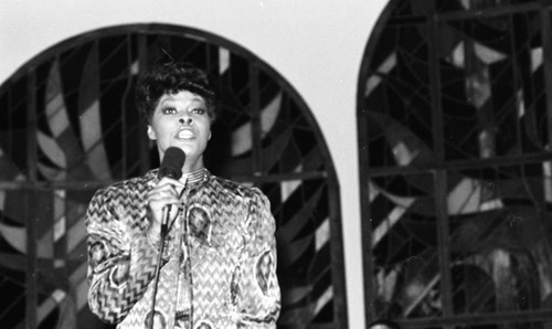 Dionne Warwick performing at the 4th Annual Leadership Award Gospel Concert, Los Angeles, 1985