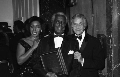 Diahann Carrol and Joel Fluellen at a Black Talkies on Parade event, Los Angeles, 1985