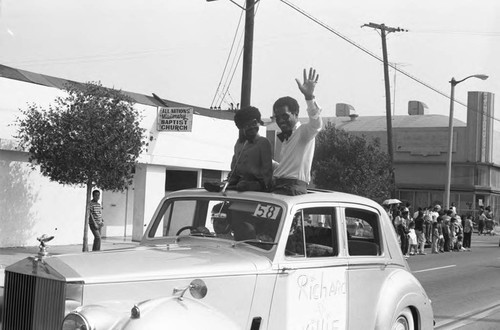 Richard Stanfield riding in the South Central Easter Parade, Los Angeles, 1986