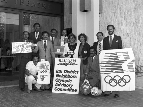 Olympic Advisory Committee members from the 8th District posing together, Los Angeles, 1983