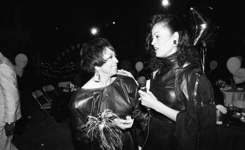 Gertrude Gipson-Penland celebrating her birthday with Veronica Ali, Los Angeles, 1987