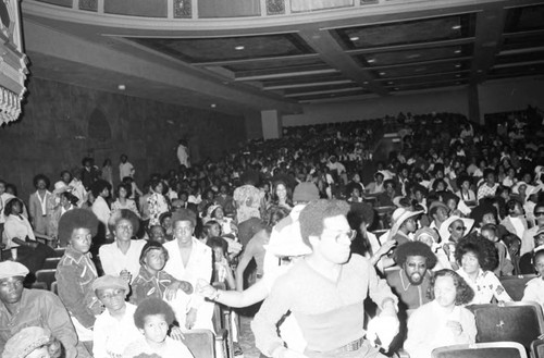 Members of the audience dancing during KGFJ's Soul Search event, Los Angeles, 1975