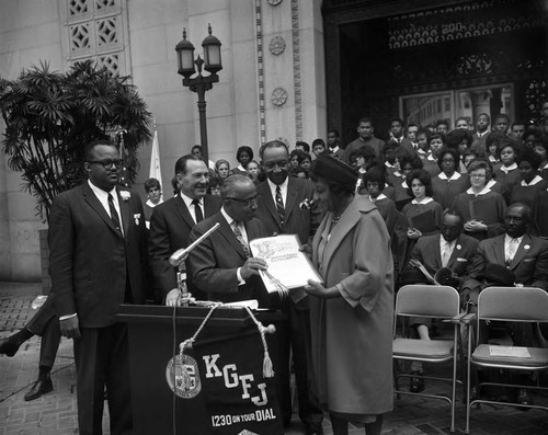 Presentation during Negro Week, Los Angeles, 1963