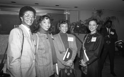 Sheryle L. Meshack, Bobbi T. Mallory and others posing together at an ABA meeting, Los Angeles, 1990