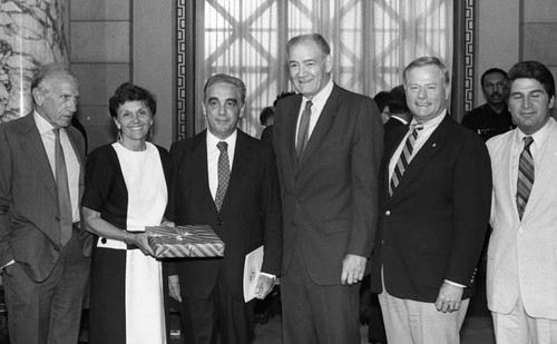 Victor Martinez at a City Hall event, Los Angeles, 1985