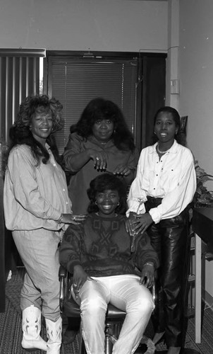 Baby Doll's Hair Design group portrait, Los Angeles, 1989