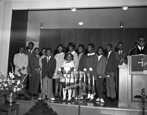 Children at church, Los Angeles, 1969