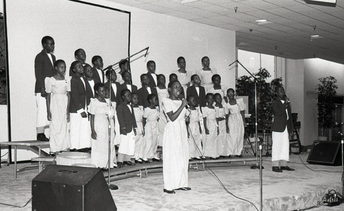 African Children's Choir performing, Los Angeles, 1986