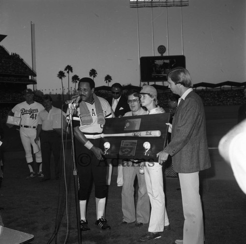 Baseball award, Los Angeles, 1982