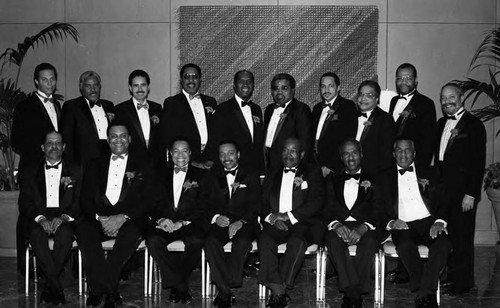 Men at Christmas Dinner, Los Angeles, 1984