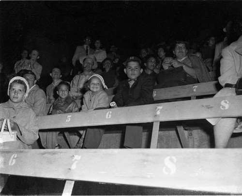 Children at a stadium, Los Angeles