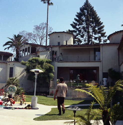 Children by the pool at Berry Gordy's house party, Los Angeles