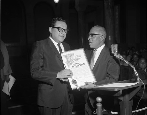 Presentation to attorney, Los Angeles, 1966