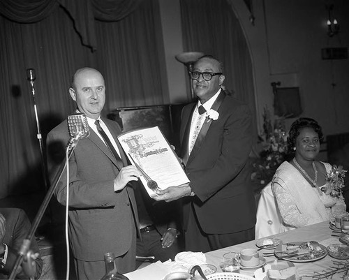 Presentation to Reverend Caston, Los Angeles, 1962