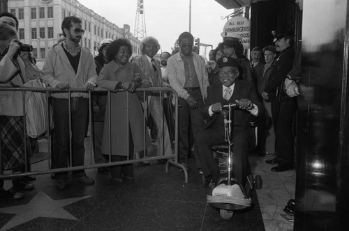 Count Basie arriving to receive his star on the Hollywood Walk of Fame, Los Angeles, 1982