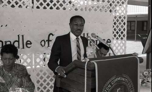 Marva Collins at a Compton College event, Los Angeles, 1987