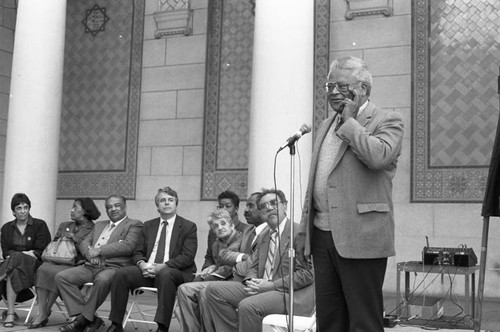 Rev. James Lawson speaking at the Freedom Rider 25th reunion, Los Angeles, 1987