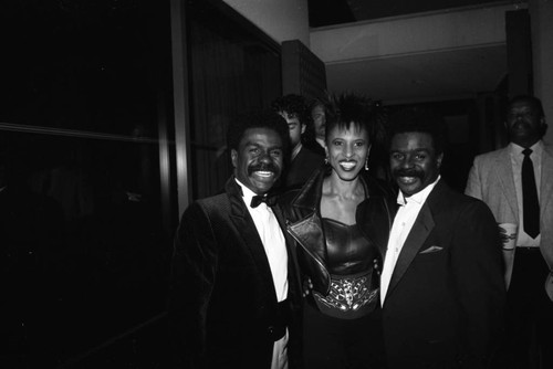 Nona Hendryx posing with Wallace and Walter Scott at the 11th Annual BRE Conference, Los Angeles, 1987