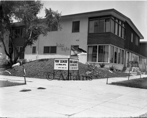 Lido Apartment rental listing, Los Angeles, 1955