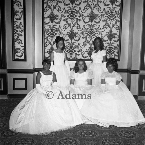 Five debutantes, Los Angeles, ca. 1964