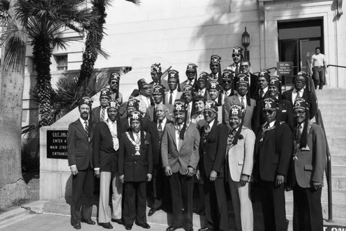 Shriners Black History Ceremony group portrait, Los Angeles, 1998