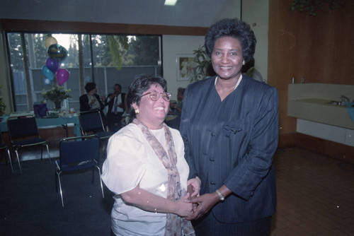 Estella (Bobbe) Akalonu posing during her retirement party, Los Angeles, 1993